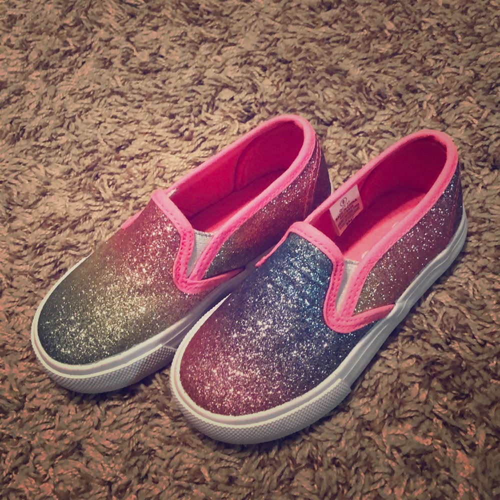 Size 9 Kids Rainbow Slip On Shoes